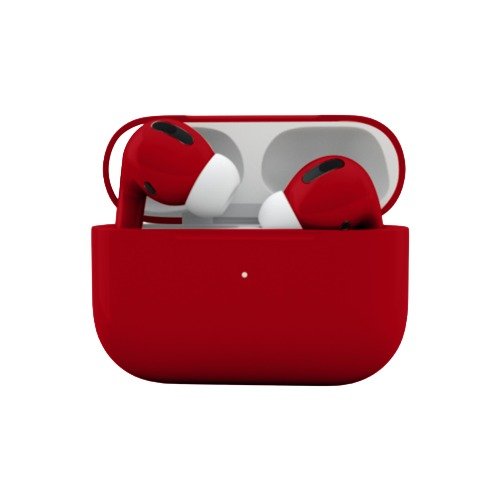 Red customized AirPods