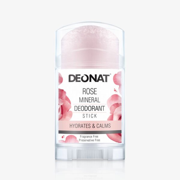 Deonat Rose Mineral Deodorant Stick 100g - Anti Bacteira - Presrvative Free - Chlorohydrate free