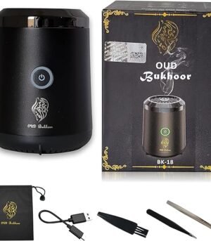 LUX Electric Oud Incense Bukhoor Burner Aroma Diffuser with long lasting battery Usb Rechargeable Great gift for Home, Car, Desert Camping & Travel